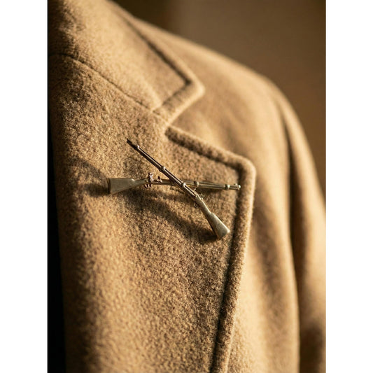 Authentic WWII-Era Crossed Rifles Military Lapel Pin - WWII Era/Post-War - Army