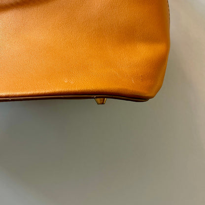 Danbury Mint Sedona Tan Faux Leather Satchel Monogram GEC