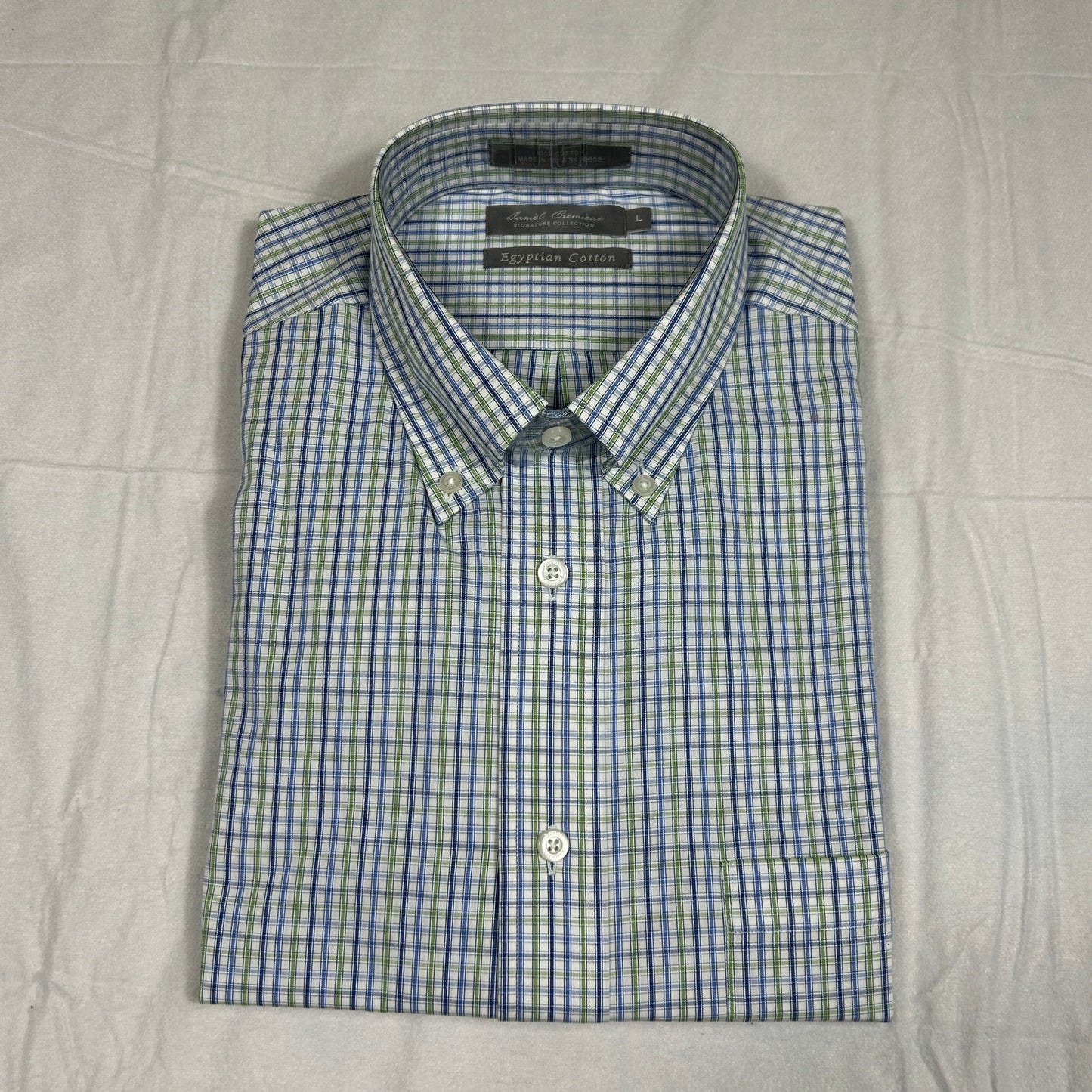 NWT Daniel Cremieux Signature Collection Men's Large Egyptian Cotton Dress Shirt
