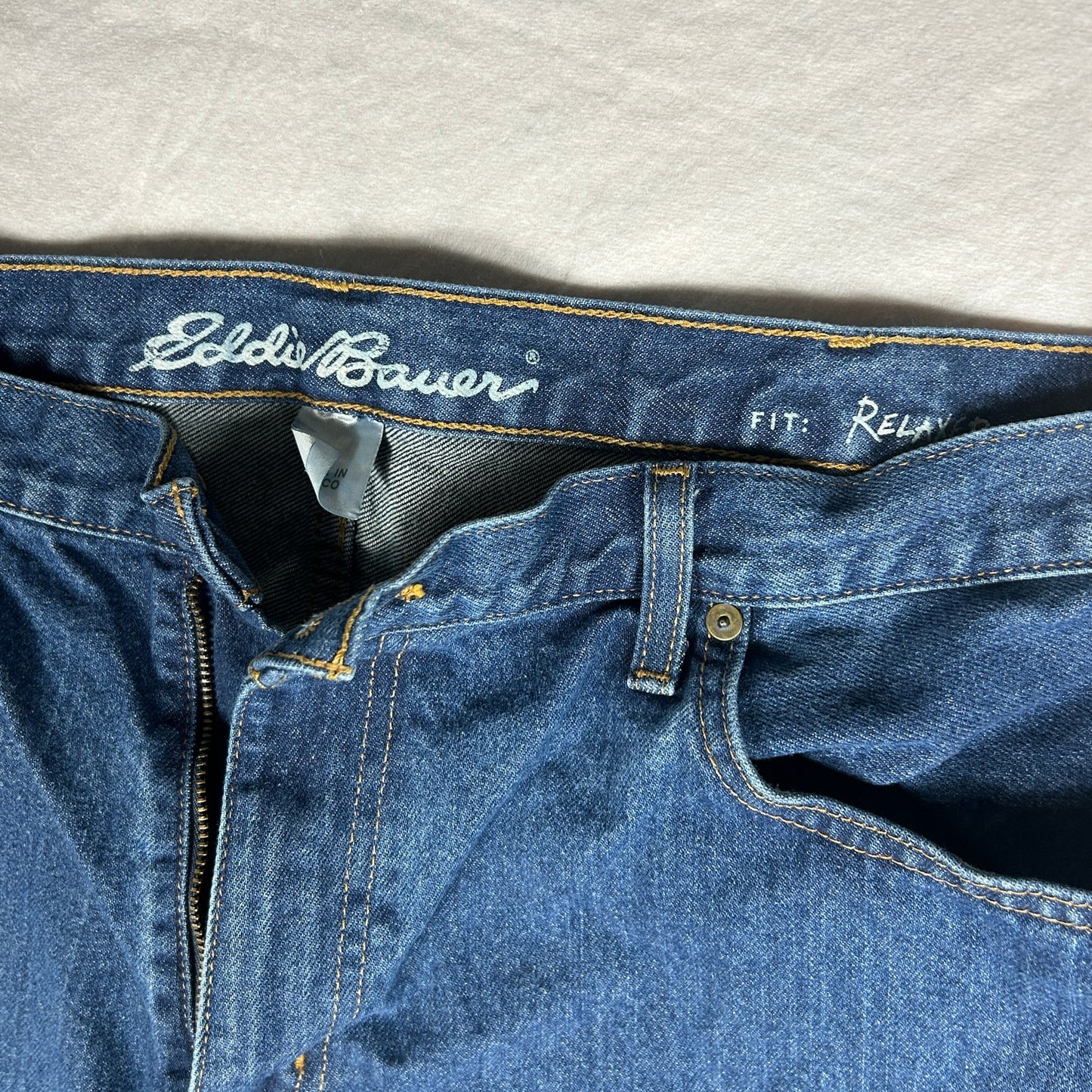 Eddie Bauer Men's Relaxed Fit Jeans - 42x32 - Fall 2014 Medium Wash Denim