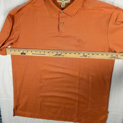 Tommy Bahama Men’s Coral Orange Polo Shirt - Size Large - Cotton Blend - Island Life Casual