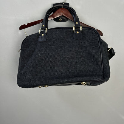 Vitali Black Duffle Bag Adjustable Straps Zipper Closure Carry Handles Unisex