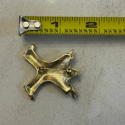 Vintage Enamel Clown Brooch – Navy Blue & Gold-Tone Whimsical Figural Pin