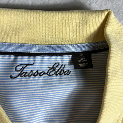 Tasso Elba Men’s Yellow Polo Shirt - Size XL - 100% Cotton - Short Sleeve Golf Casual