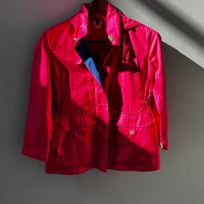 Lands' End Women's Squall Rain Jacket – Vibrant Pink – Size Small (6-8)