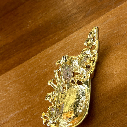 Vintage JJ Noah’s Ark Brooch | Gold Tone 3D Biblical Animal Pin | Signed Jonette Jewelry