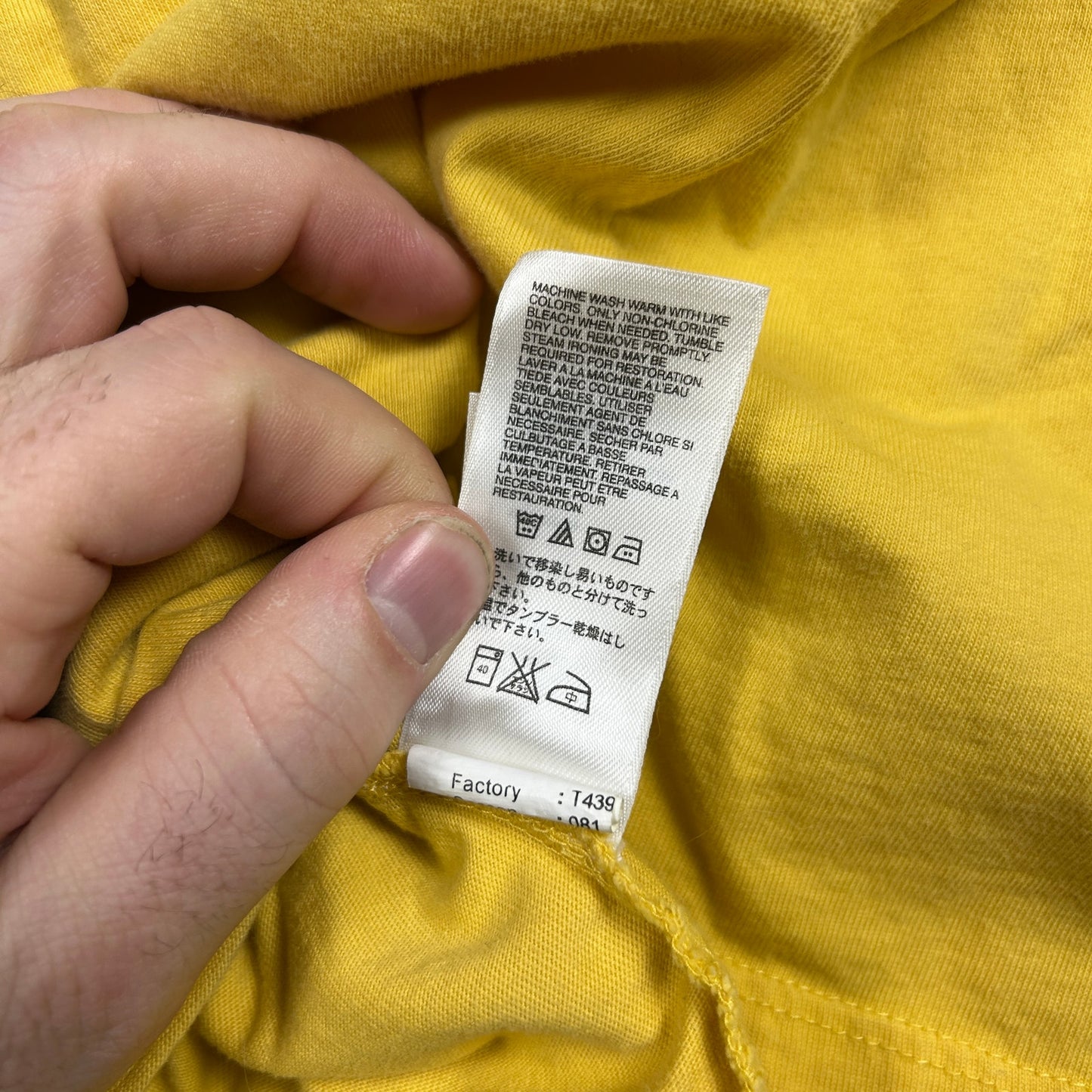 The North Face Men’s Pique Polo Shirt, Yellow, Embroidered Logo, Size Large