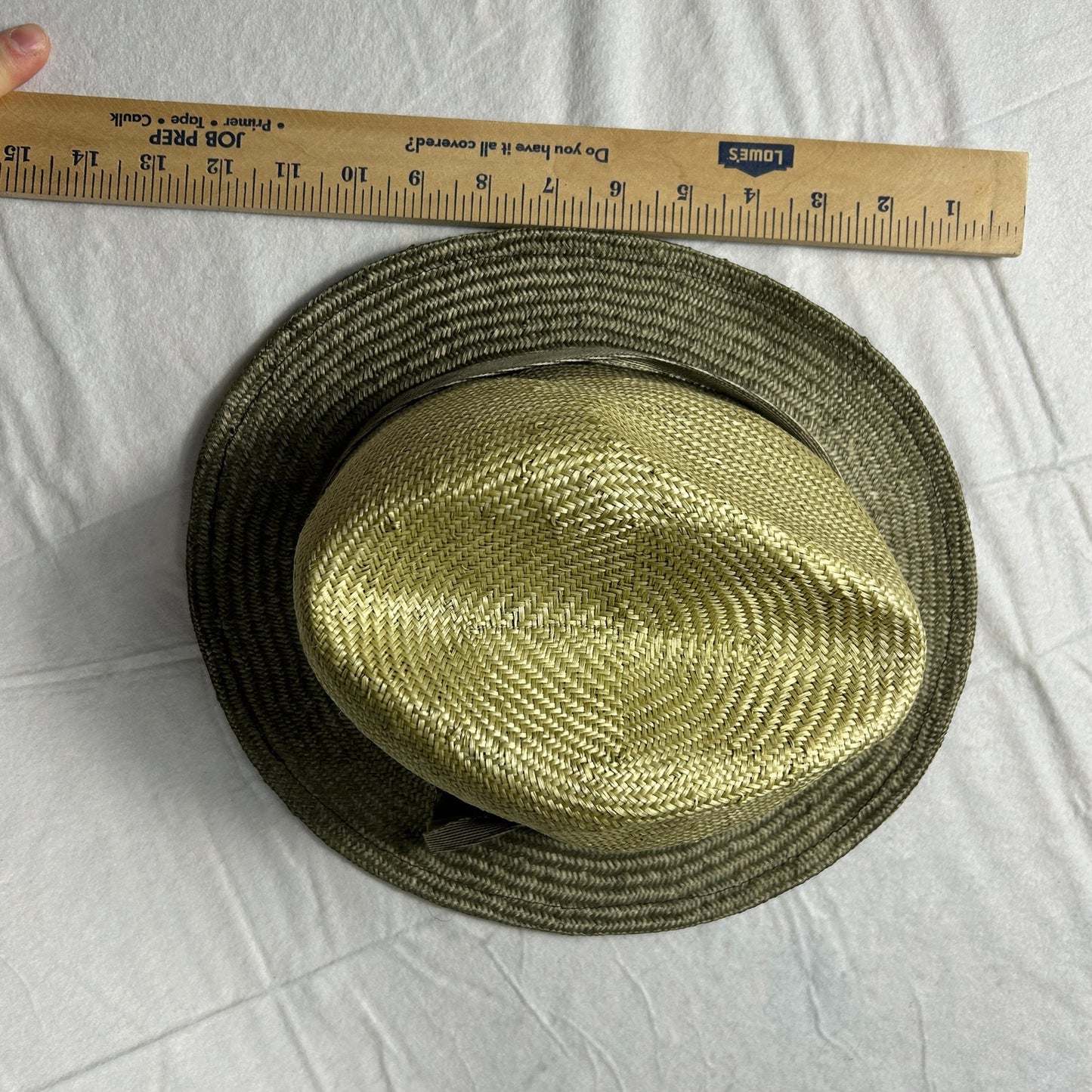 Cha-Cha's House of Ill Repute Straw Fedora Hat - Green & Beige Summer Brim - NYC Custom