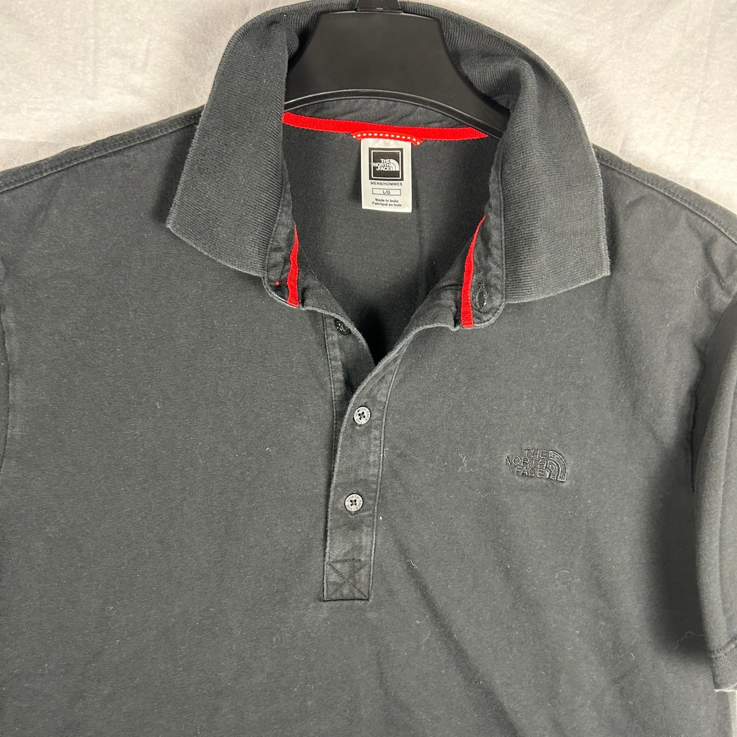 The North Face Men’s Pique Polo Shirt - Solid Black - Embroidered Logo - Size Large