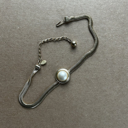 Park Lane Gold Tone Snake Chain Necklace with Imitation Pearl Pendant