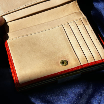 Coach Vintage Signature C Kiss-Lock Wallet, Orange Leather
