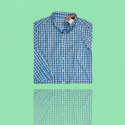 NWT Vineyard Vines On-The-Go Lightweight Plaid Button Down Size L, Classic Fit