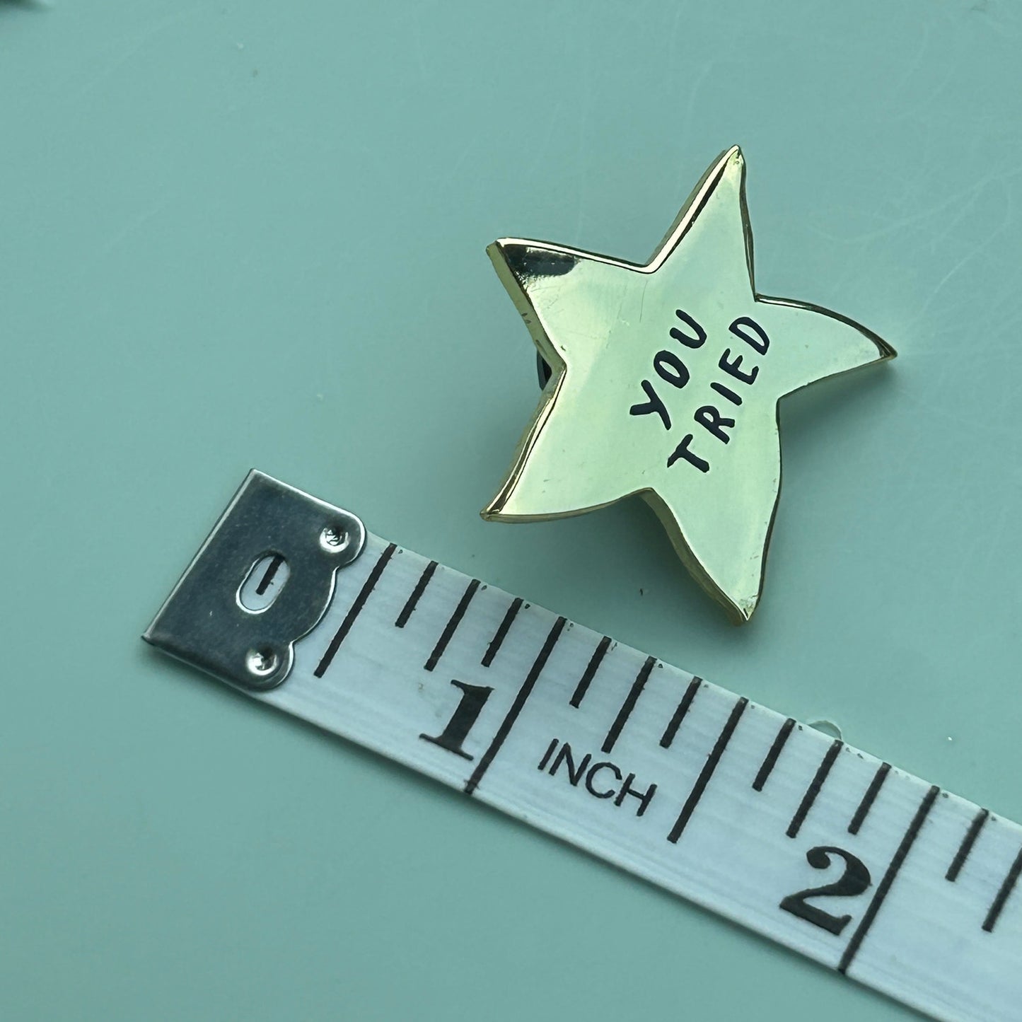 AdamJK "You Tried" Star Pin – Authentic Adam J. Kurtz Gold & Black Enamel Flair