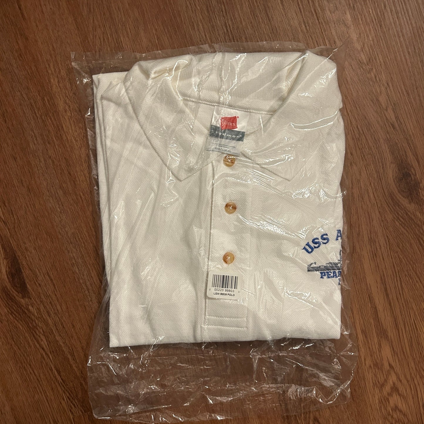 NWT USS Arizona Pearl Harbor Memorial Polo Shirt - Hanes Stedman - Large