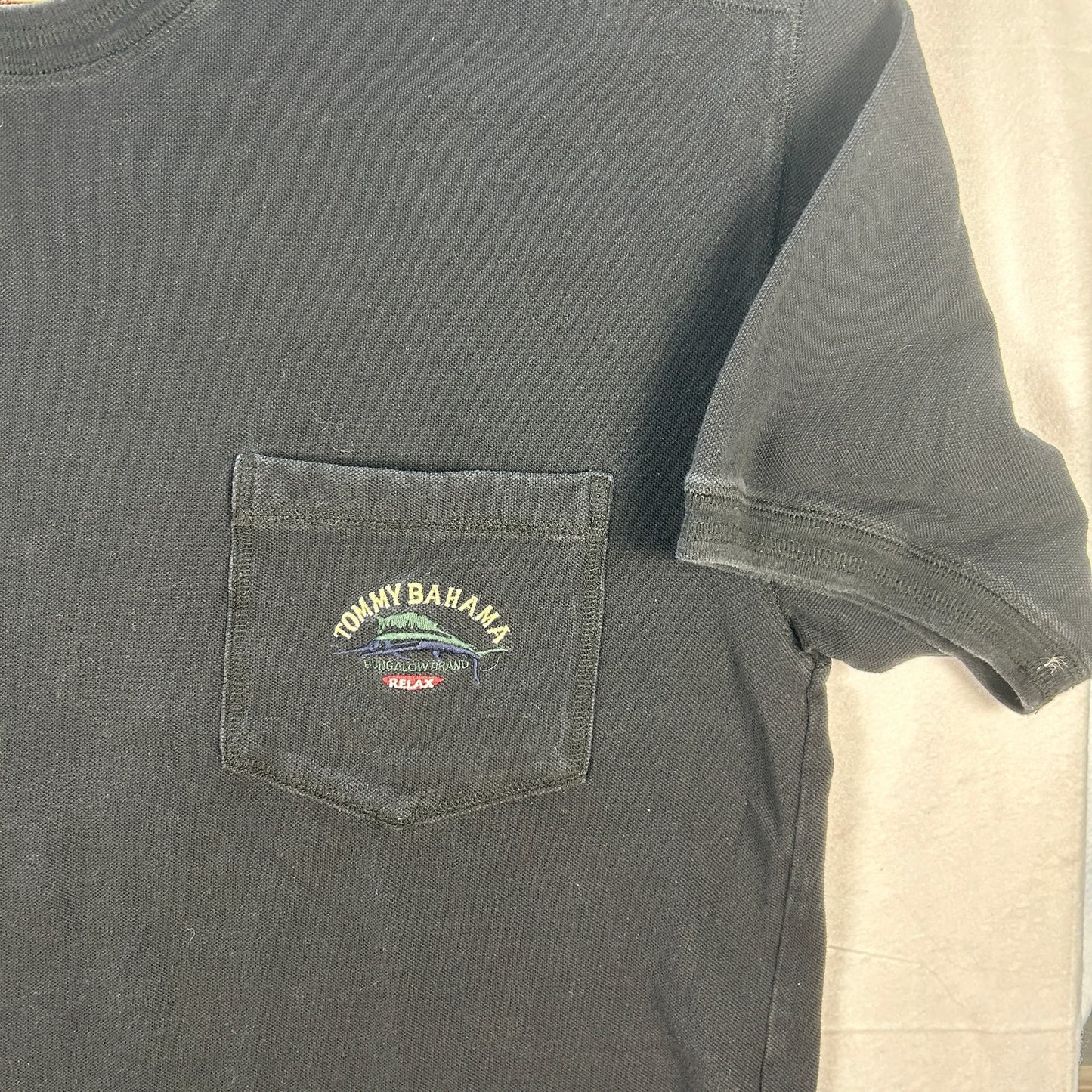 Tommy Bahama "Relax" Bungalow Brand Heavyweight Pocket Tee - Black - Men's Large