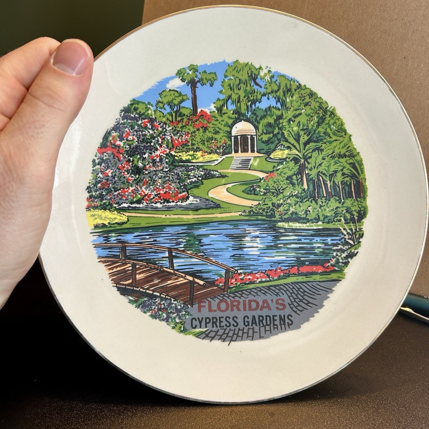 Florida's Cypress Gardens Decorative Plate Souvenir