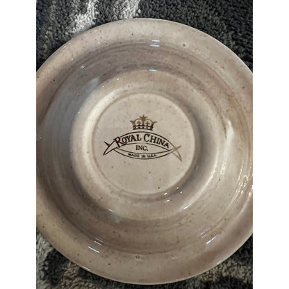 Vintage Royal China "Ford's First Car, 1896" Ceramic Dishes, Set of 2