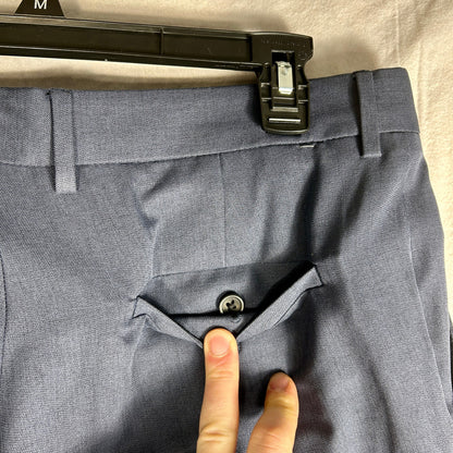 NWT Haggar Men's Super Flex Waistband Dress Pants, 32x30 Navy Blue, Straight Fit