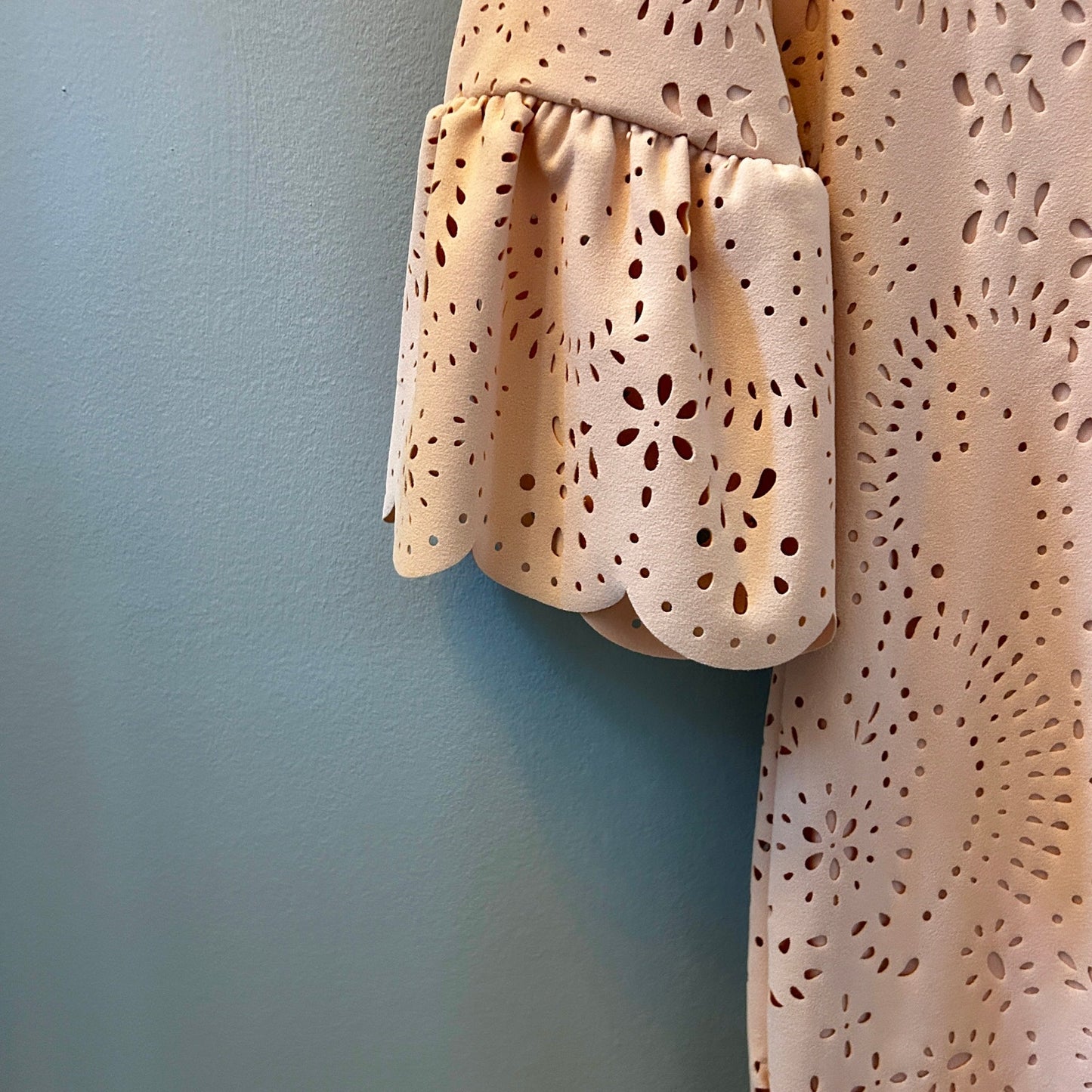 Calvin Klein Blush Pink Laser Cut Eyelet Dress Size 8