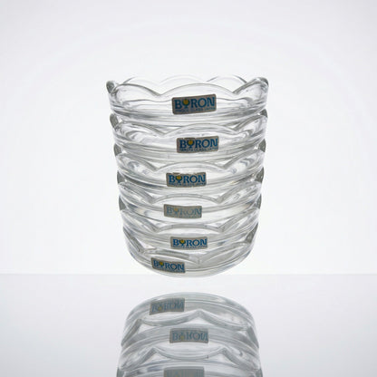 Vintage Hirota Glass Japan Byron Stacking Coasters Set of 6