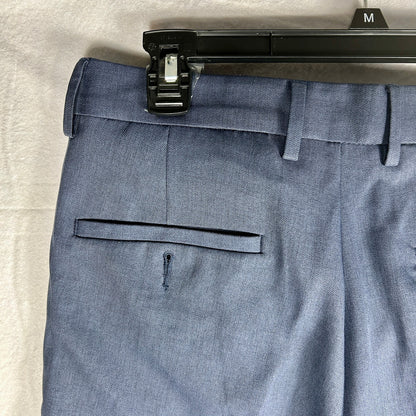 NWT Haggar Men's Super Flex Waistband Dress Pants, 32x30 Navy Blue, Straight Fit