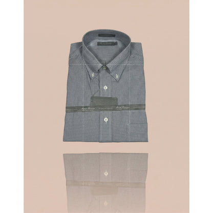 NWT Daniel Cremieux Signature Collection Men's Large Blue Black Houndstooth Shirt