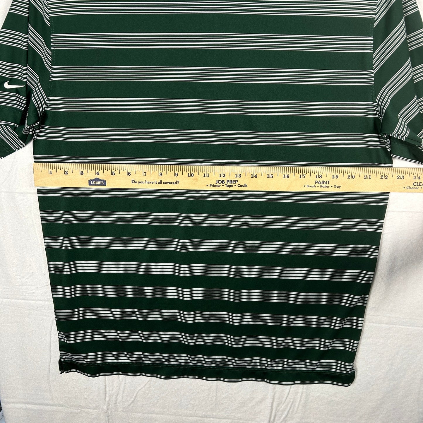 Nike Golf Tour Performance Dri-FIT Polo - Green & White Striped - Size Large
