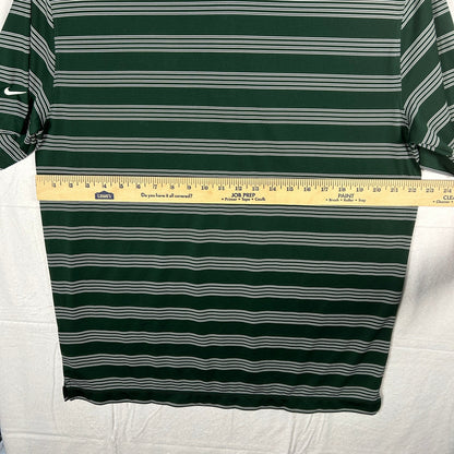 Nike Golf Tour Performance Dri-FIT Polo - Green & White Striped - Size Large