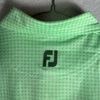 FootJoy Men's Large Polo - Green Checkered - Grand Vista Golf Club Performance Golf Shirt