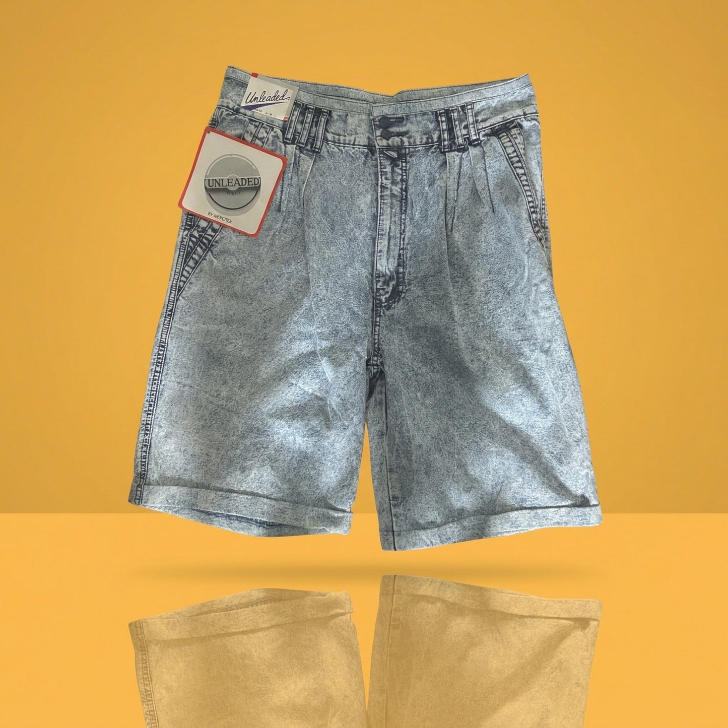 NWT Vintage 90s UNLEADED Deadstock Denim Jorts | Men's 36 | Light Wash Baggy