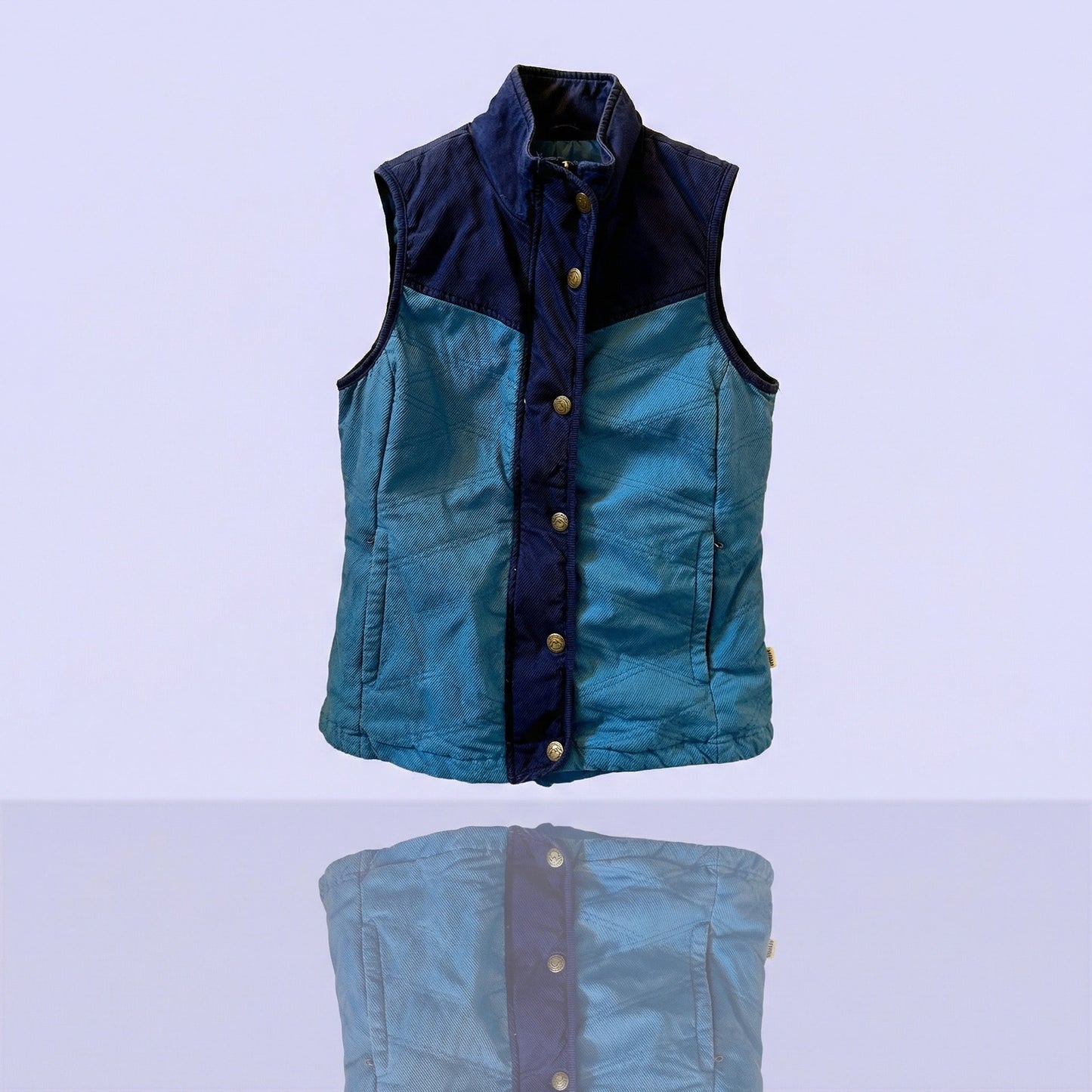 Magellan Outdoors Women's Medium Vest Blue Corduroy Zip