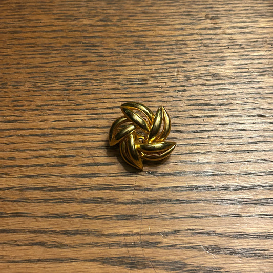 Vintage Gold Tone Twisted Knot Brooch Pin 1in 1980s 1990s Bar Pin