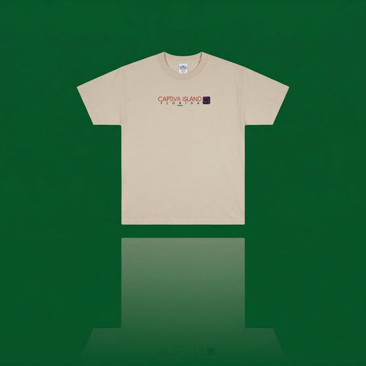 Vintage Captiva Island Florida Graphic T-Shirt Beige Men's Size Large