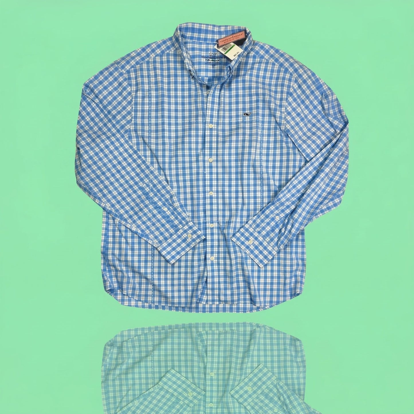 NWT Vineyard Vines On-The-Go Lightweight Plaid Button Down Size L, Classic Fit
