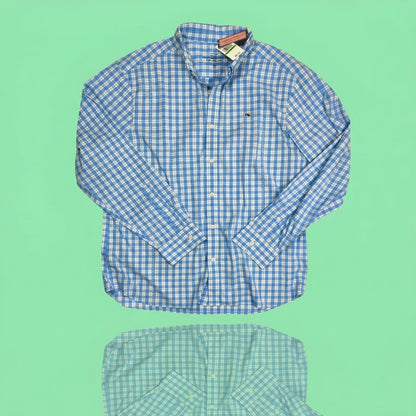 NWT Vineyard Vines On-The-Go Lightweight Plaid Button Down Size L, Classic Fit