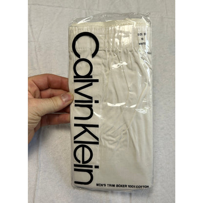 NEW Vintage 1990s Calvin Klein Men’s Boxers | White 100% Cotton | Size 32