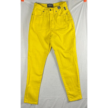 Vintage Versace Jeans Couture Men’s Size 26 Yellow High-Waisted Denim Jeans