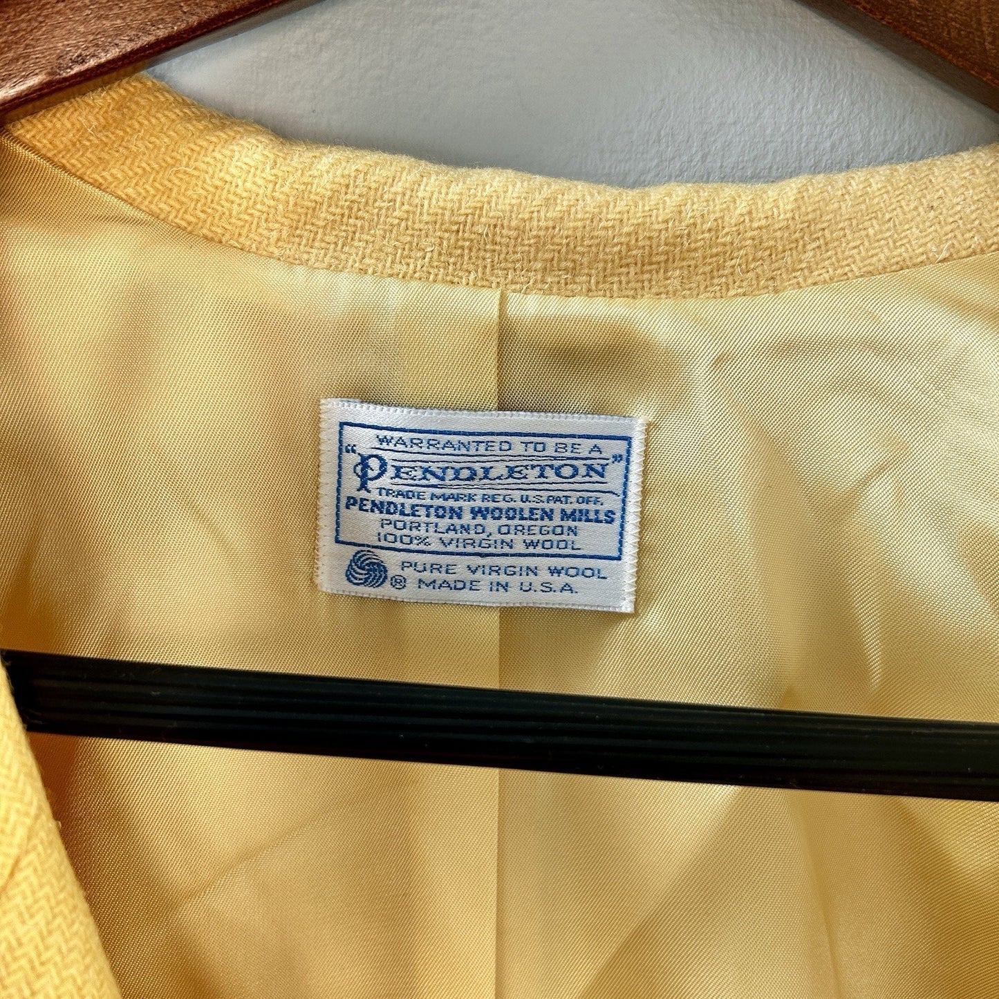 Pendleton Yellow 100% Virgin Wool Women's Blazer Jacket Size 16