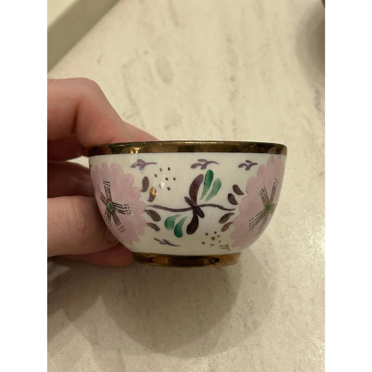 Early 19th Century Vintage Louis XV Style Hand-Painted Floral Porcelain Bowl