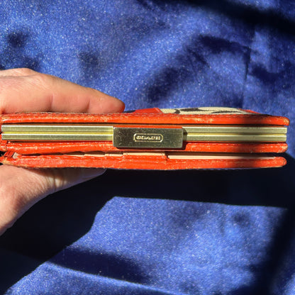 Coach Vintage Signature C Kiss-Lock Wallet, Orange Leather