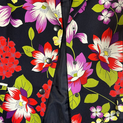 Tahari Arthur S. Levine Blazer Women's Floral Multi-Color Lined Snap Coat