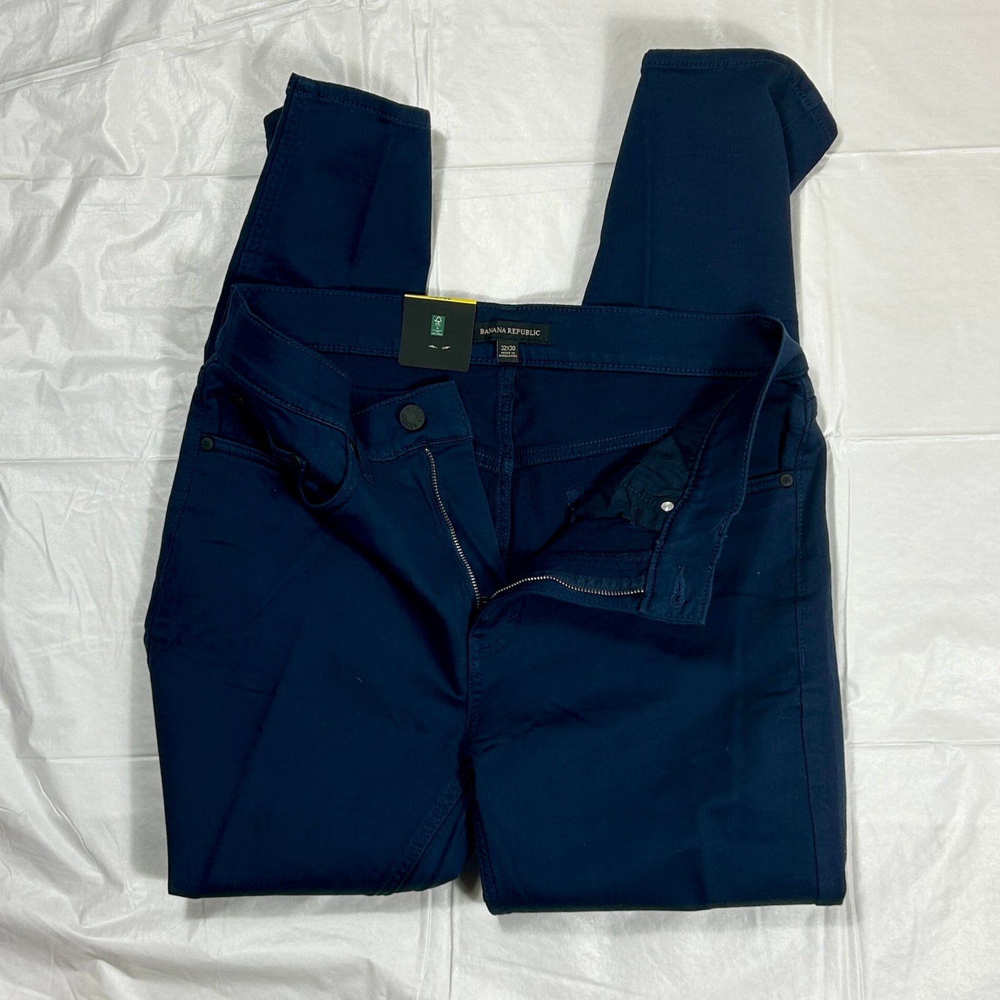 NWT Banana Republic 5-Pocket Pants Size 32x30, Men’s Slim-Straight Blue Chinos
