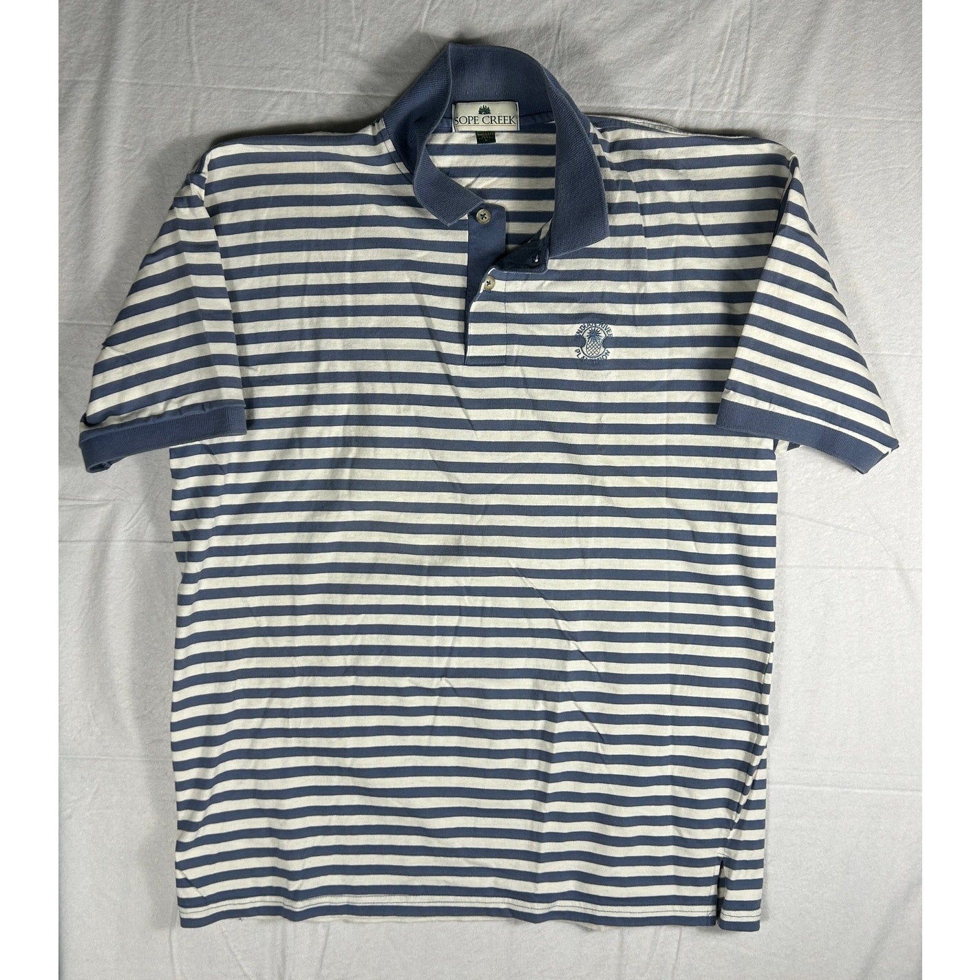 Vintage Sope Creek Striped Polo Shirt - Men's Large - Indian River Plantation Florida - Made in USA