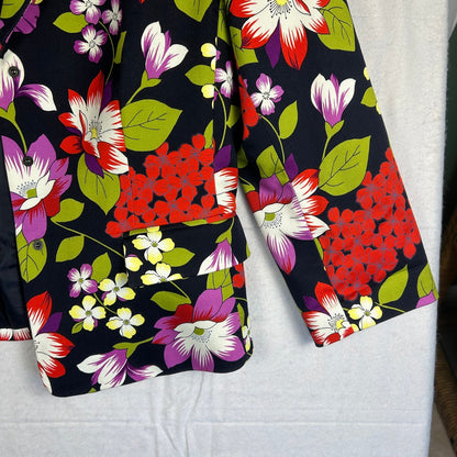 Tahari Arthur S. Levine Blazer Women's Floral Multi-Color Lined Snap Coat