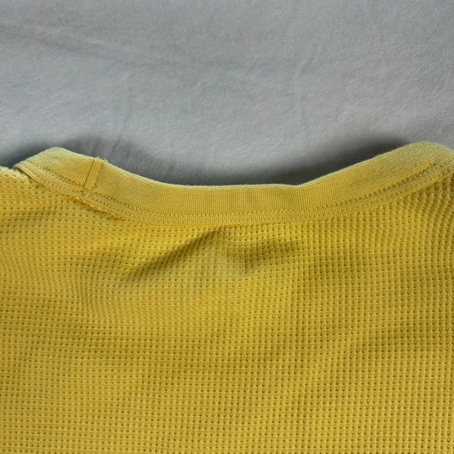 Gap Men’s Waffle Knit Thermal Long Sleeve Shirt - Mustard Yellow - Size Large