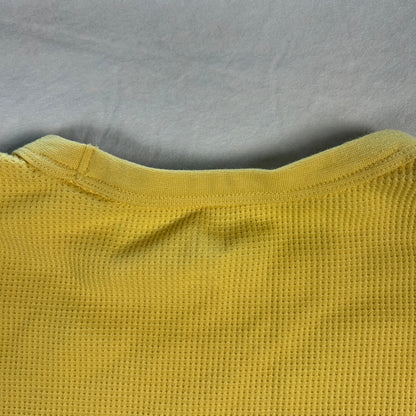 Gap Men’s Waffle Knit Thermal Long Sleeve Shirt - Mustard Yellow - Size Large