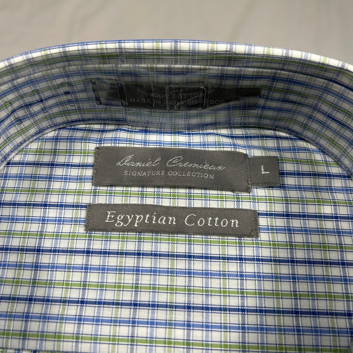 NWT Daniel Cremieux Signature Collection Men's Large Egyptian Cotton Dress Shirt