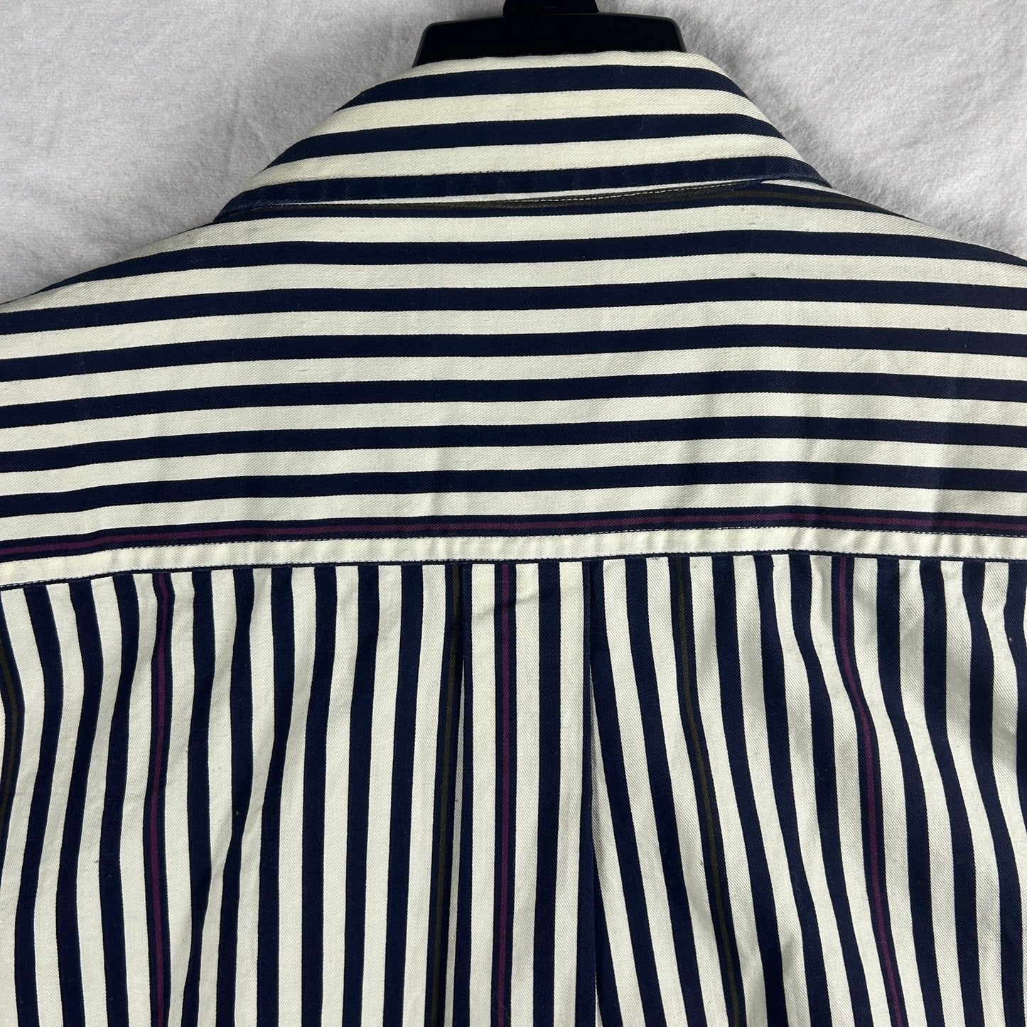 Vintage 90s IZOD Men's Button Down Shirt NWT Navy Cream Olive Stripe Size Large