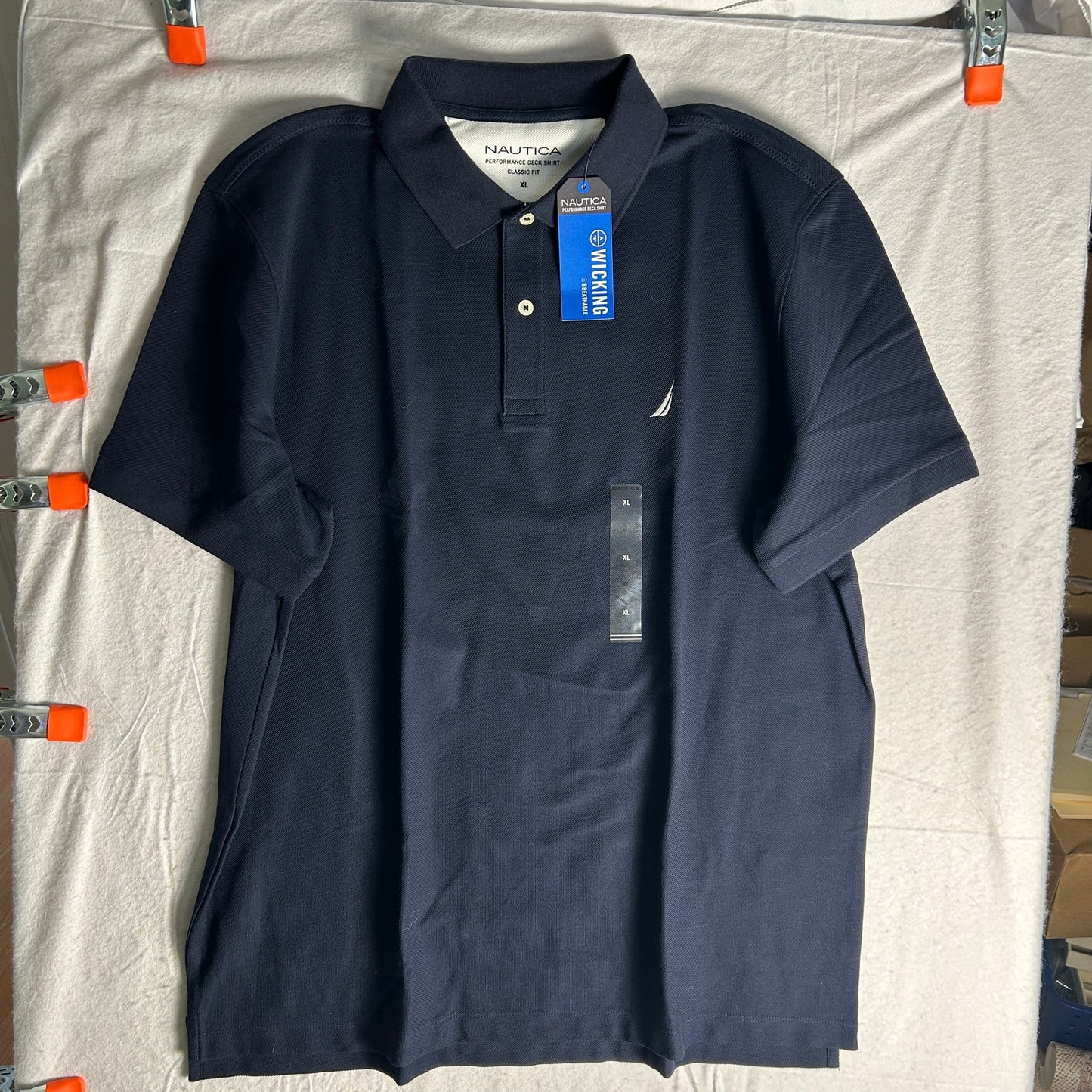 Nautica Performance Deck Shirt Polo Mens Size XL Navy NWT