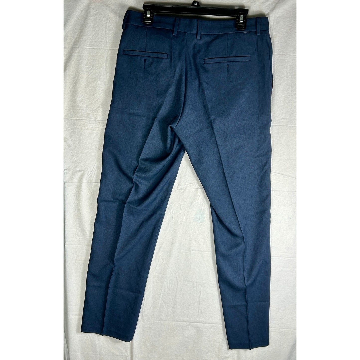 NWT Haggar Men's Super Flex Waistband Dress Pants, 32x30 Navy Blue, Straight Fit